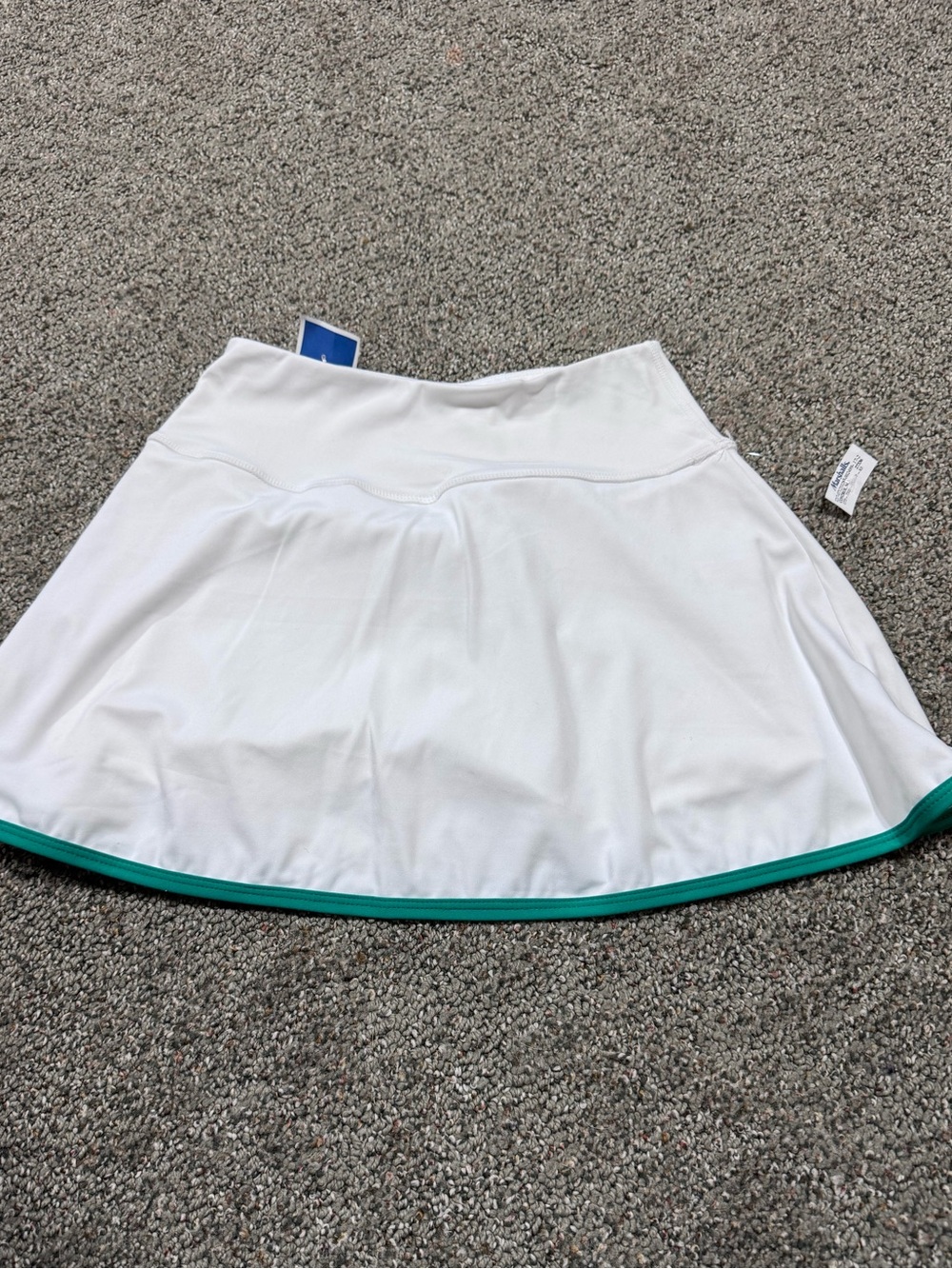 White Women's Athletic Skirt with Green Trim XS
